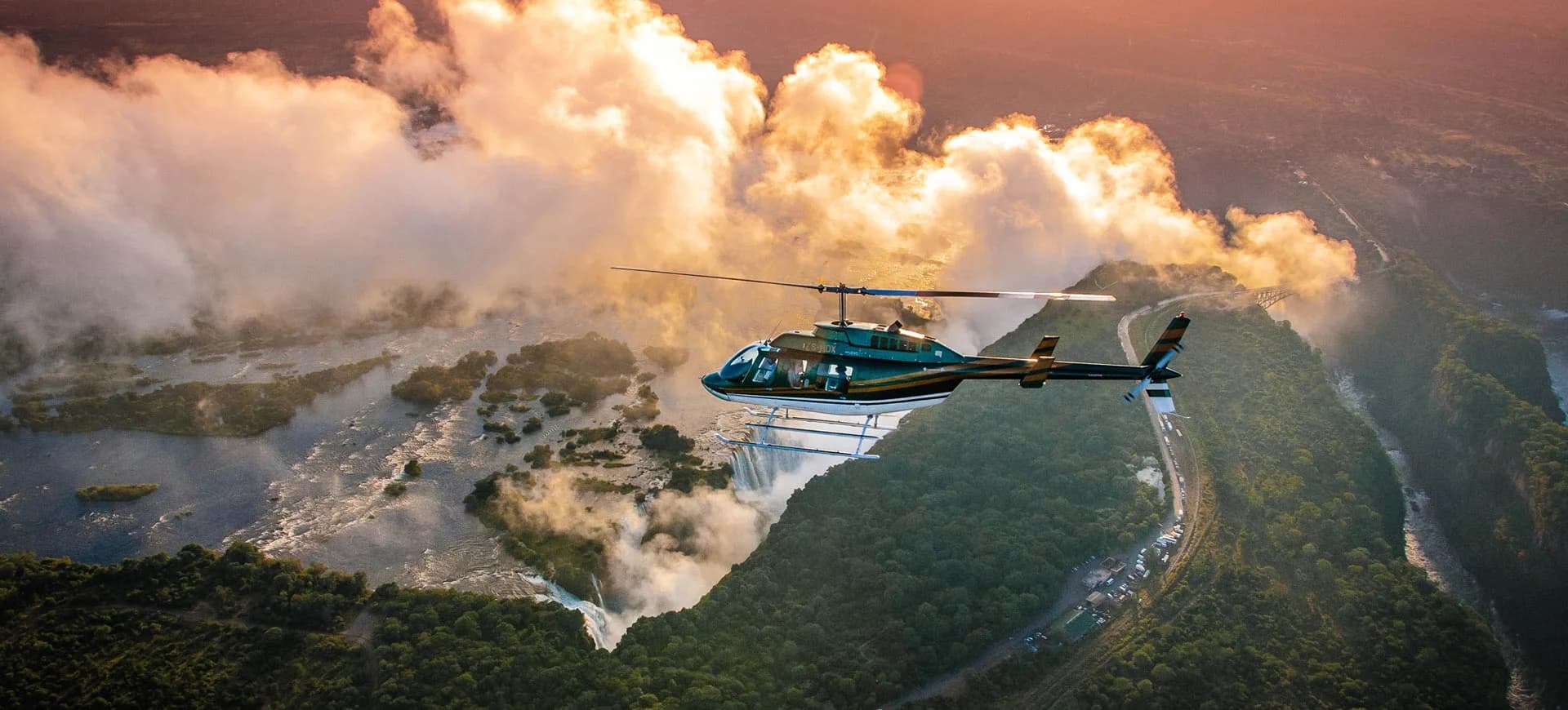 Helicopter flights over Victoria Falls